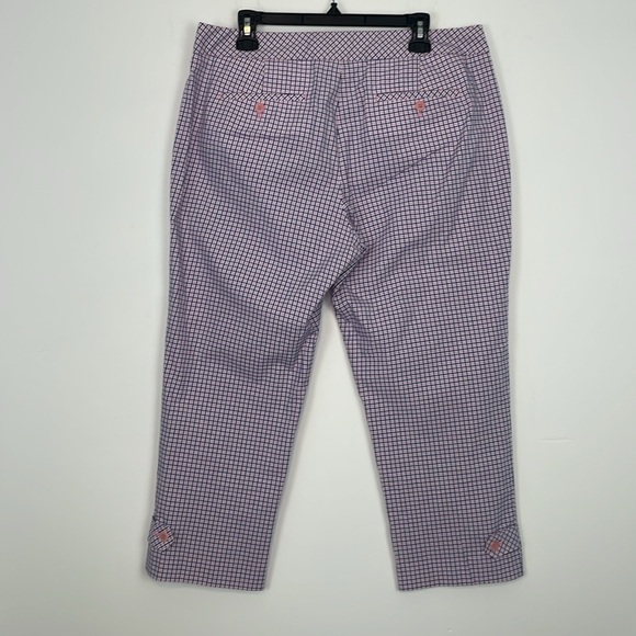 Talbots Pink and Blue Signature Plaid Capri Pants. Size 12. - Picture 7 of 14